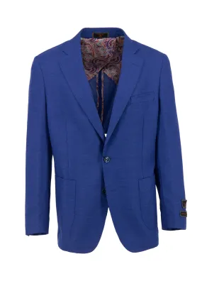 Royal Blue Dolcetto/THP Modern Fit half lined, Pure Wool Jacket by Tiglio Luxe