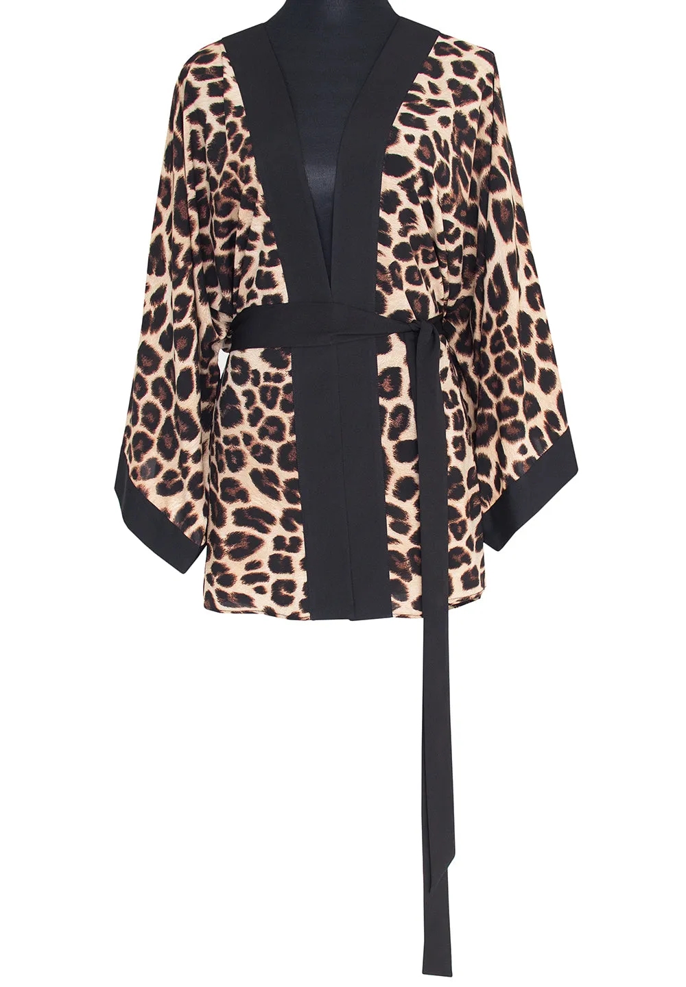 Safari - Brown Leopard Kimono (Black)