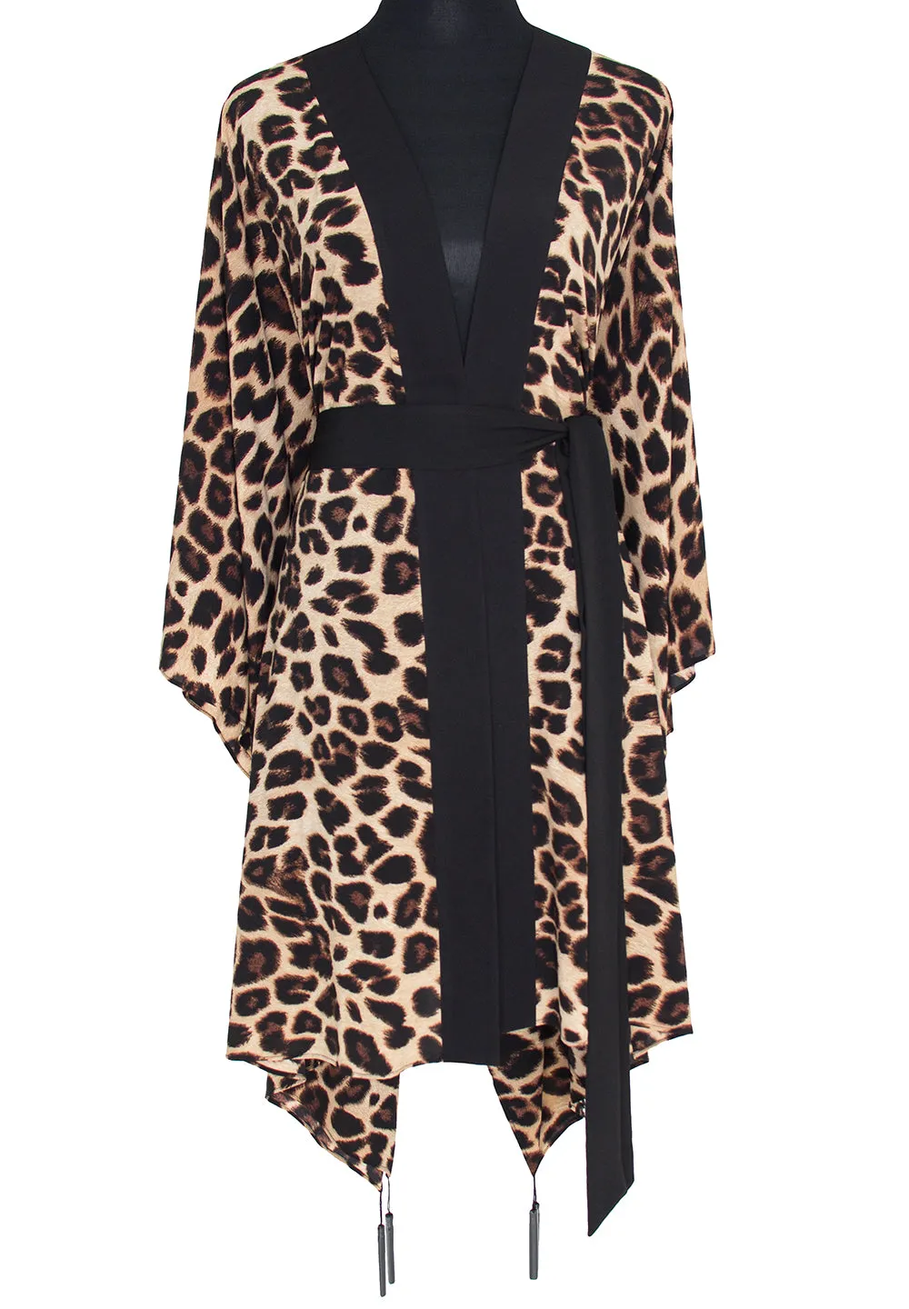 Safari - Brown Leopard Kimono (Black)