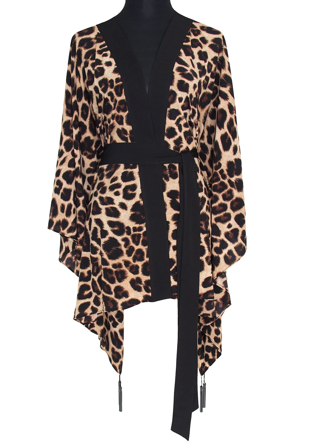 Safari - Brown Leopard Kimono (Black)
