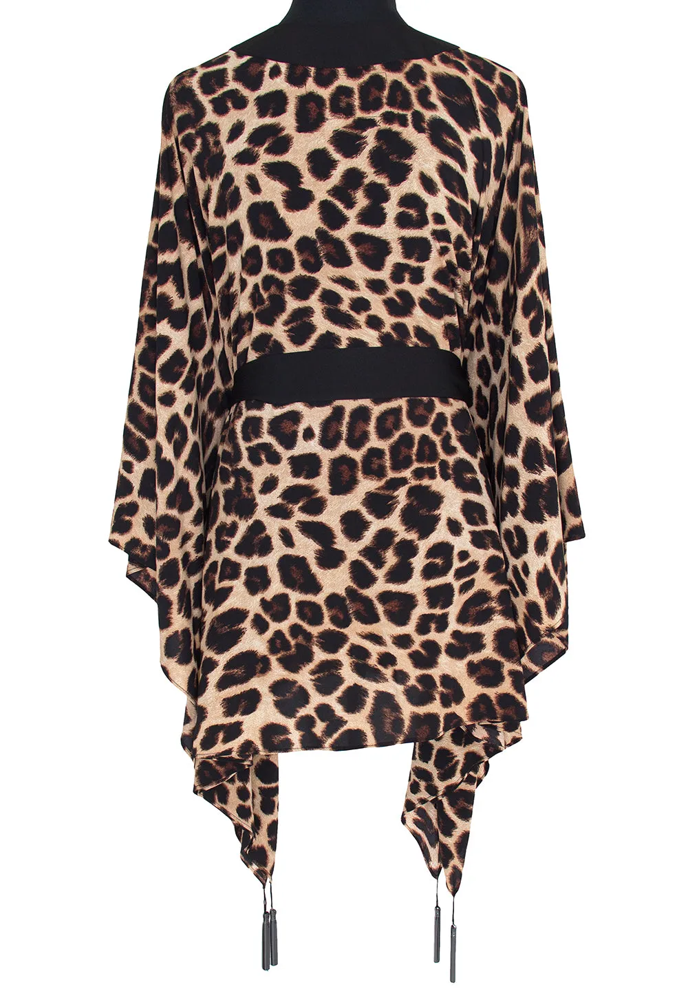 Safari - Brown Leopard Kimono (Black)