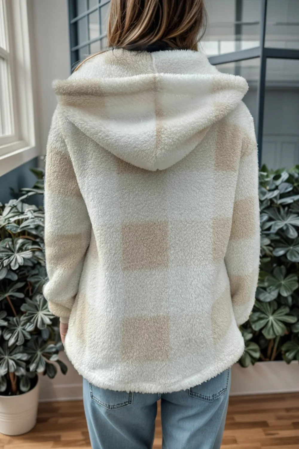 Sammi J Plaid Hooded Zip Up