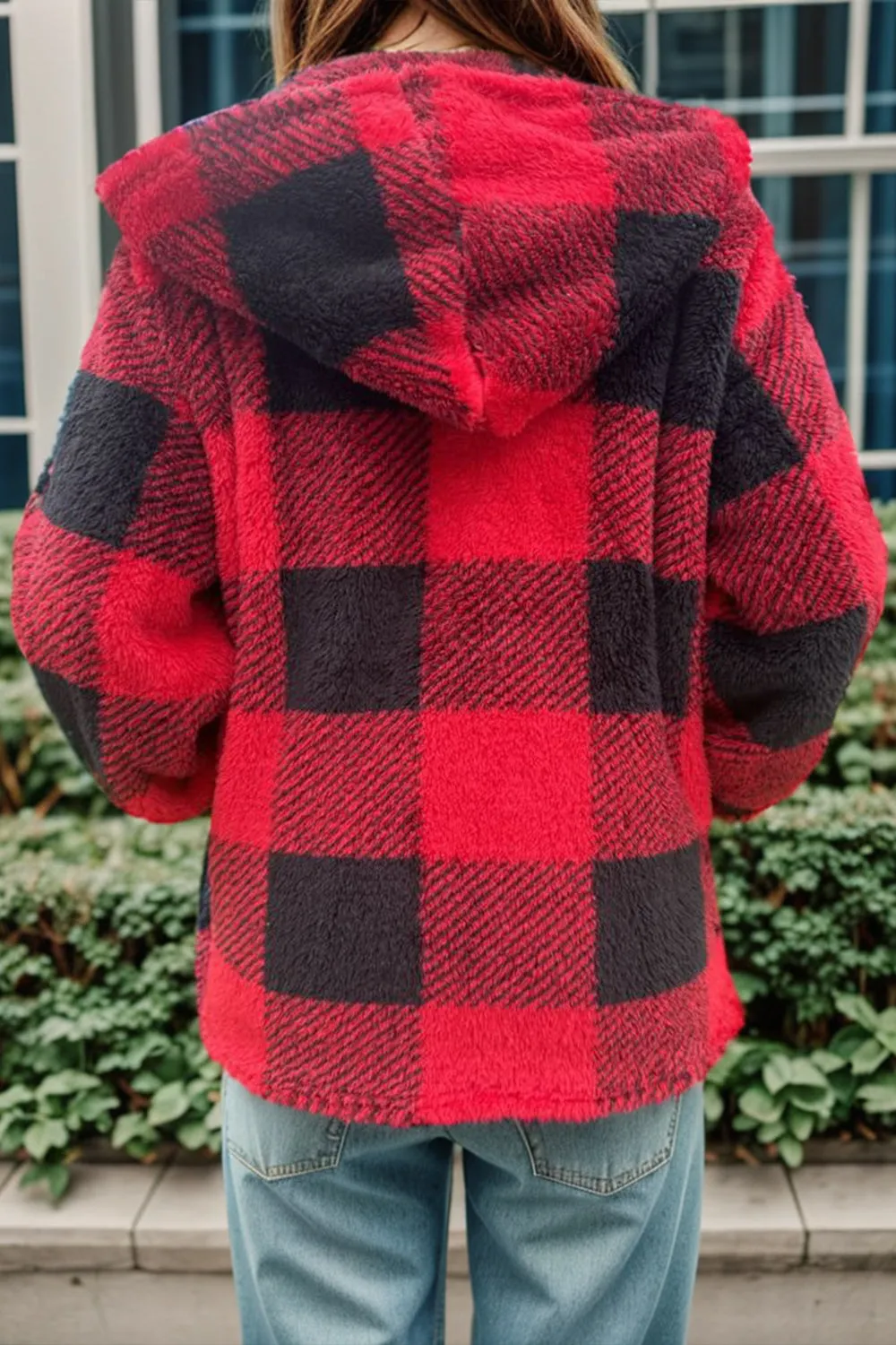 Sammi J Plaid Hooded Zip Up
