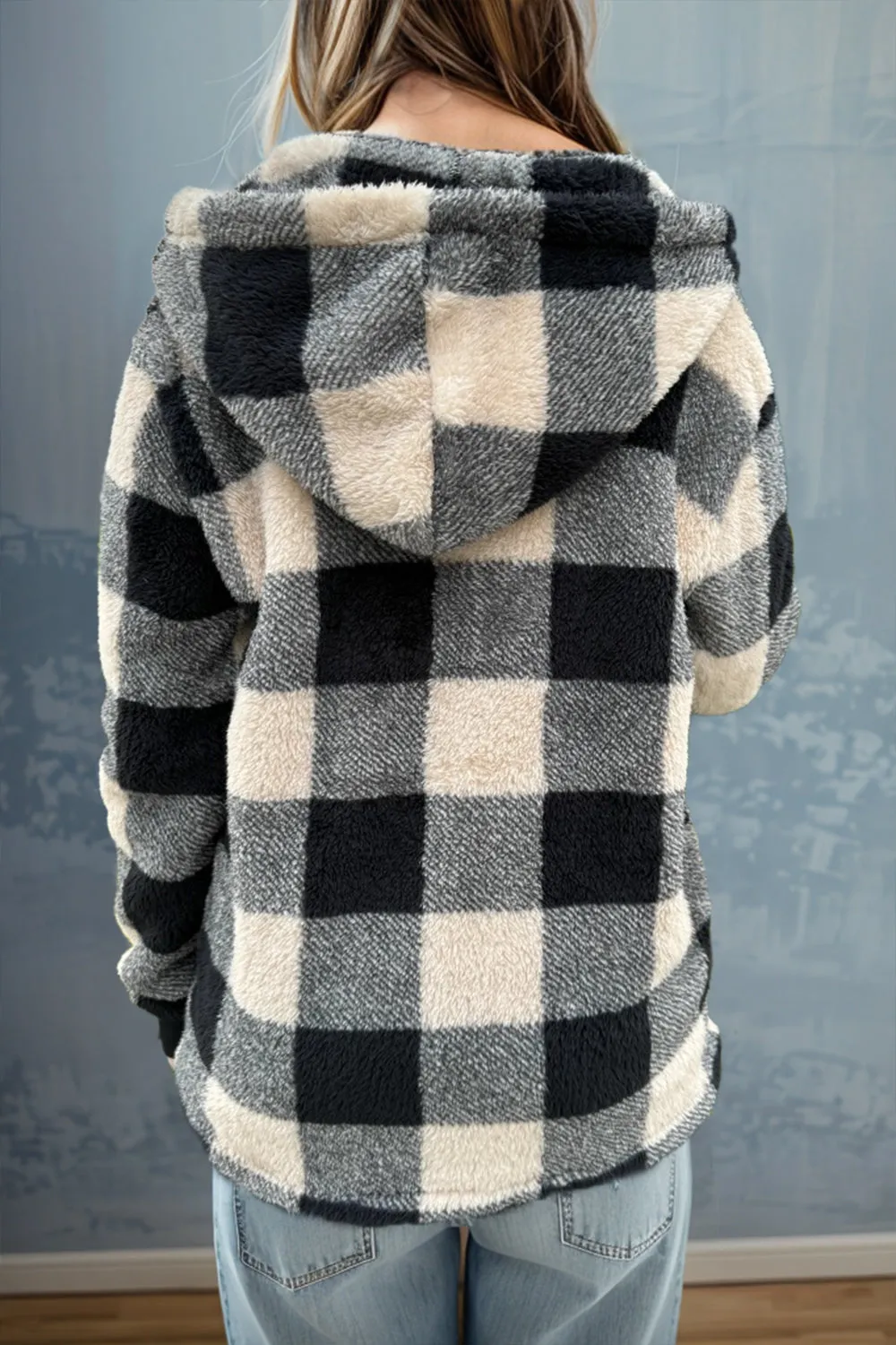 Sammi J Plaid Hooded Zip Up