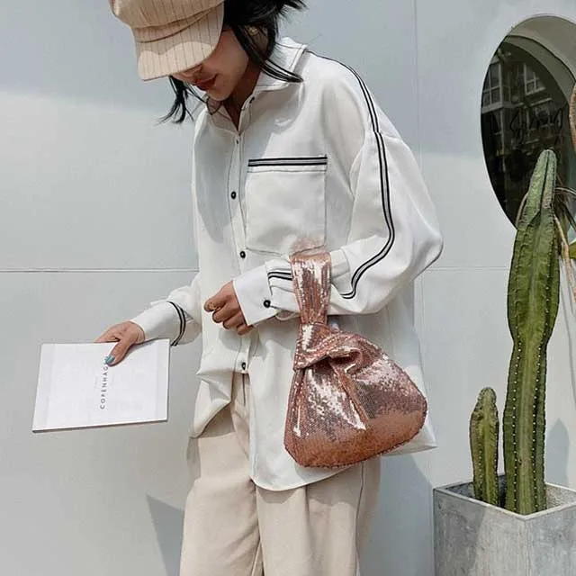 Sequin Japanese Knot Bag