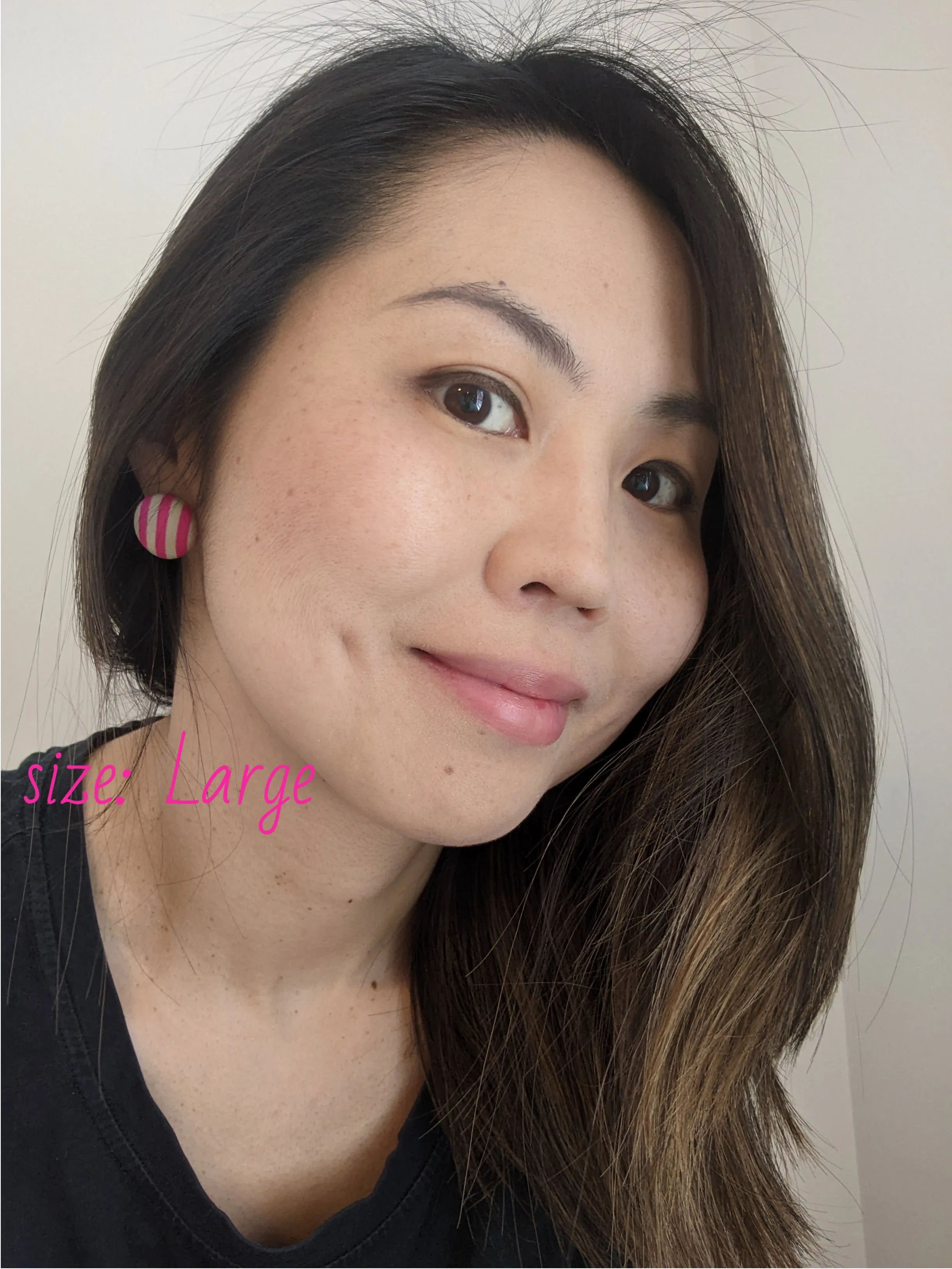 Shibori Button Earring - wine berry