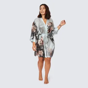 Silk Keina Short Kimono Robe (Plus Size)