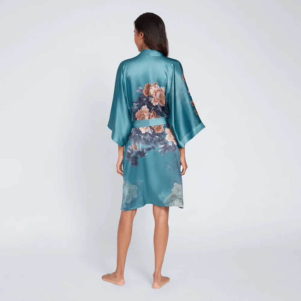 Silk Keina Short Kimono Robe