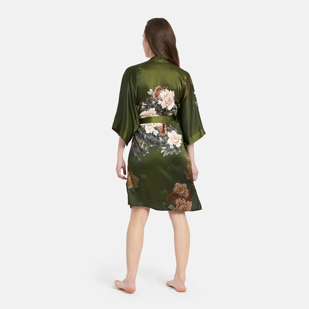 Silk Keina Short Kimono Robe