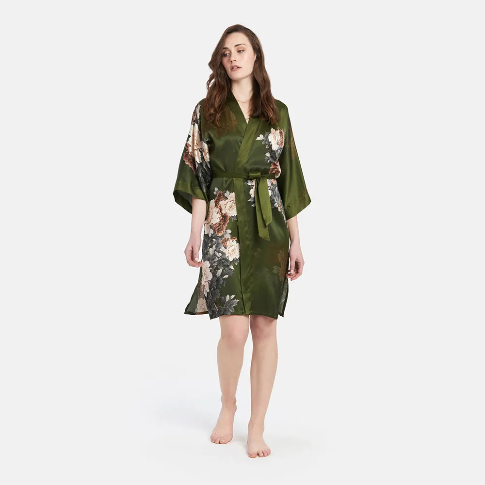 Silk Keina Short Kimono Robe