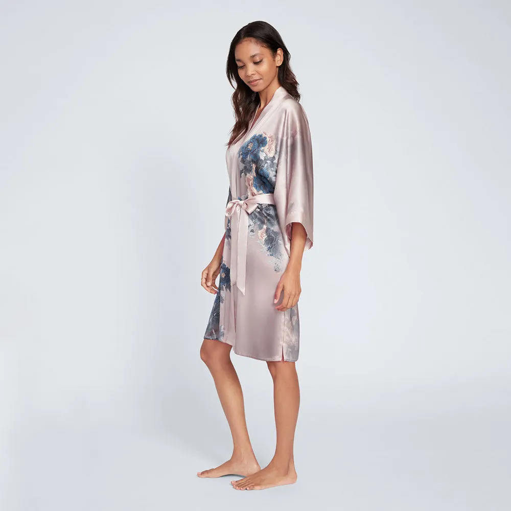 Silk Keina Short Kimono Robe