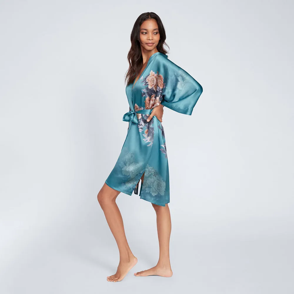 Silk Keina Short Kimono Robe