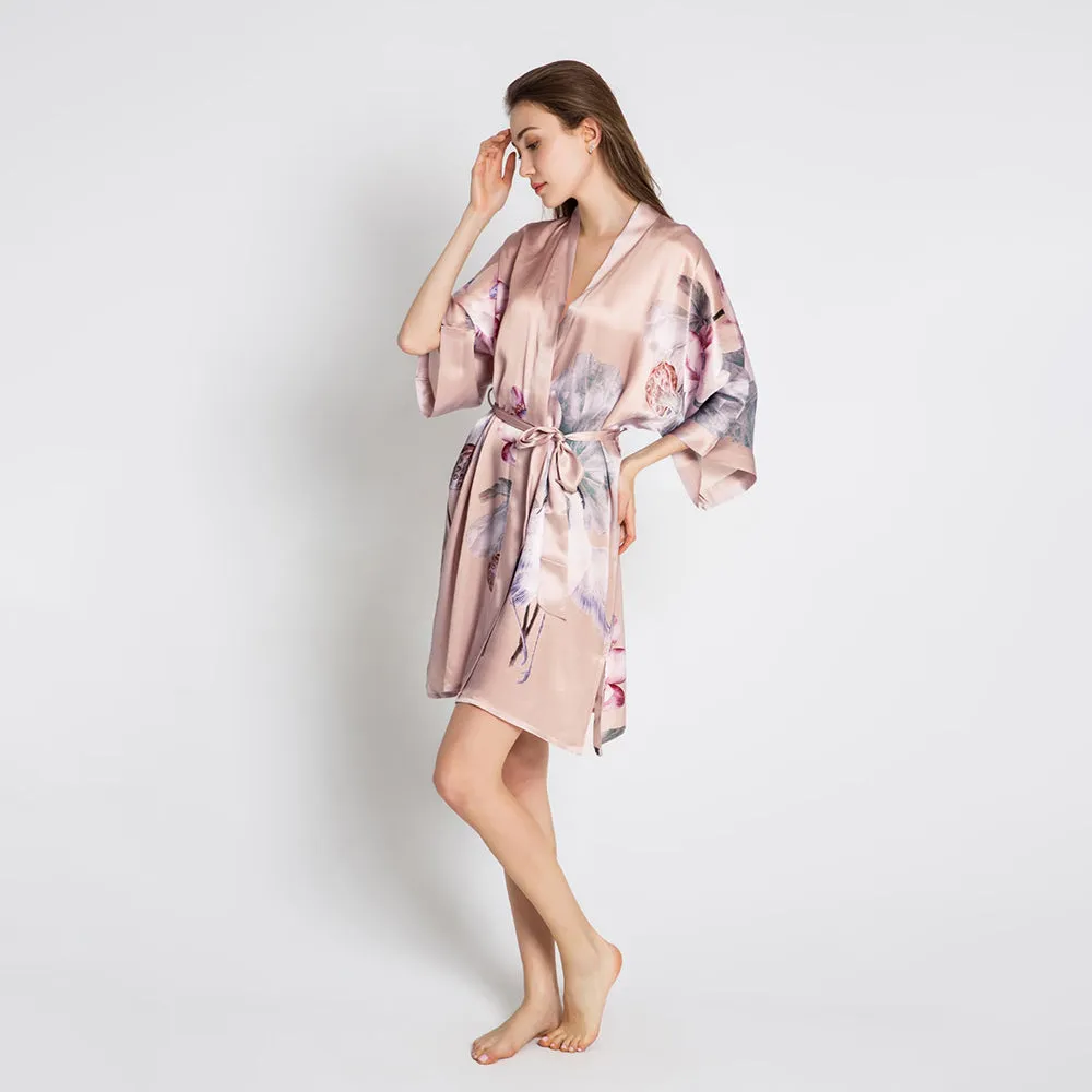 Silk Kuren Short Kimono Robe