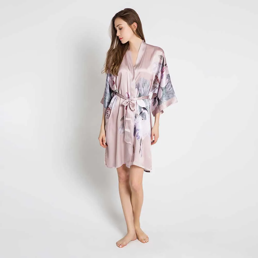 Silk Kuren Short Kimono Robe