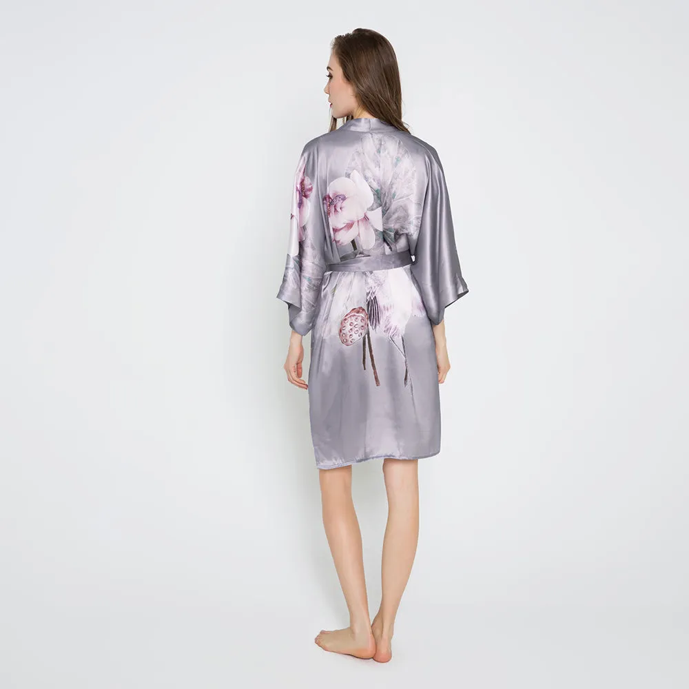 Silk Kuren Short Kimono Robe