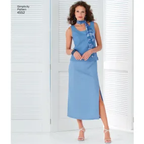 Simplicity 4552 Tank Dress and Top, Kimono-Jacket, Pants, Skirt