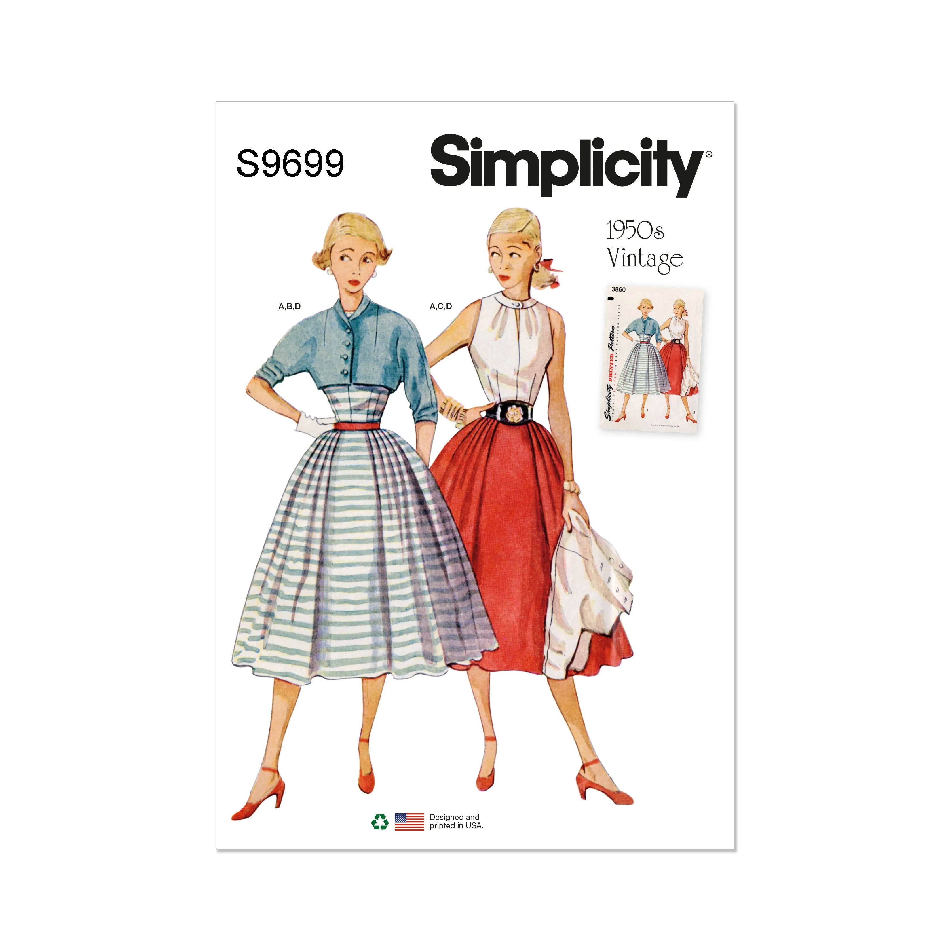 Simplicity 9699 Vintage Skirt, Blouse and Jacket Sewing pattern
