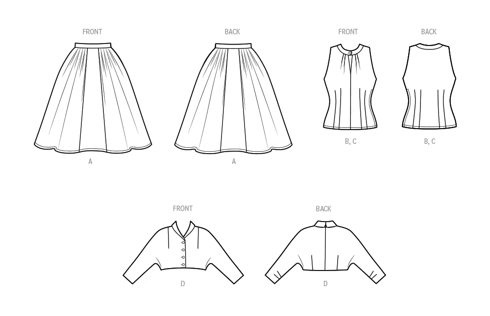 Simplicity 9699 Vintage Skirt, Blouse and Jacket Sewing pattern