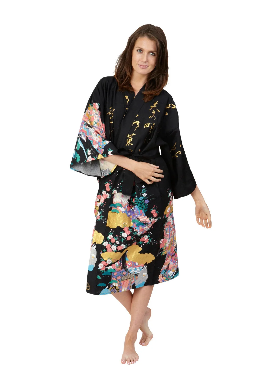 Spring Poem Cotton Kimono - New Larger Size