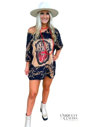 Stones Off-Shoulder T-Shirt Dress