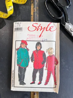 Style - 1167 Childs Padded Jacket or Quilted Gilet  - Vintage Sewing Pattern ( Size Lg)