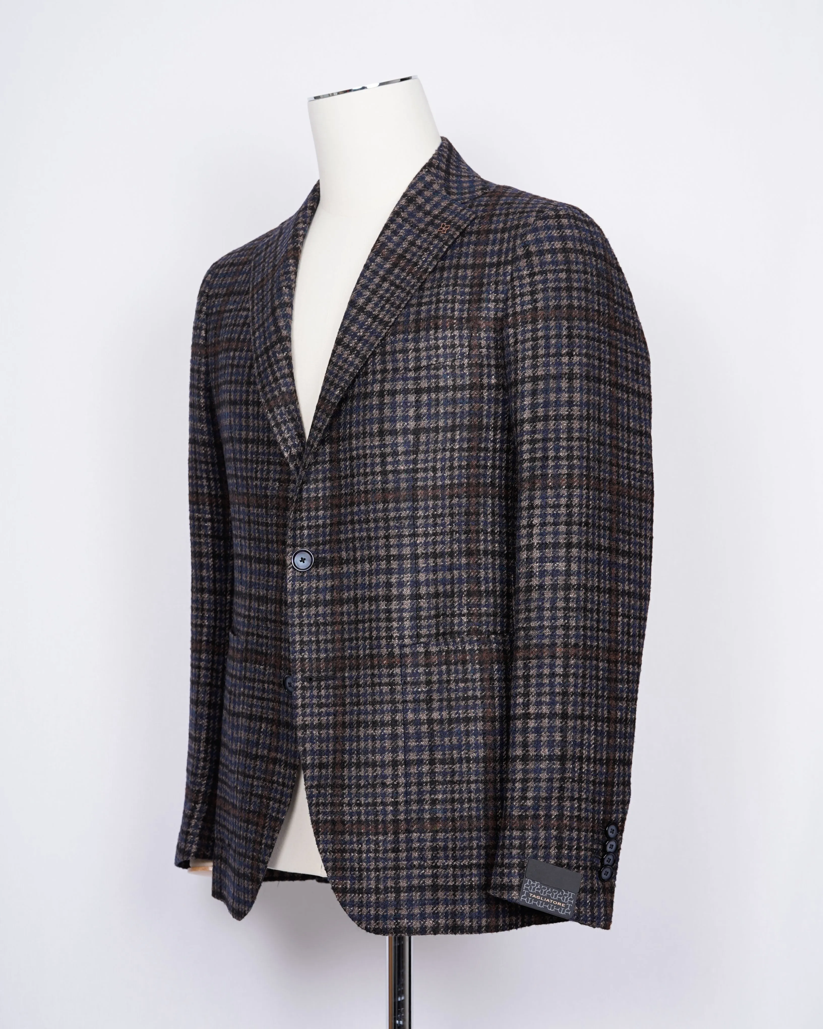 TAGLIATORE Checkered Jacket / Brown & Blue
