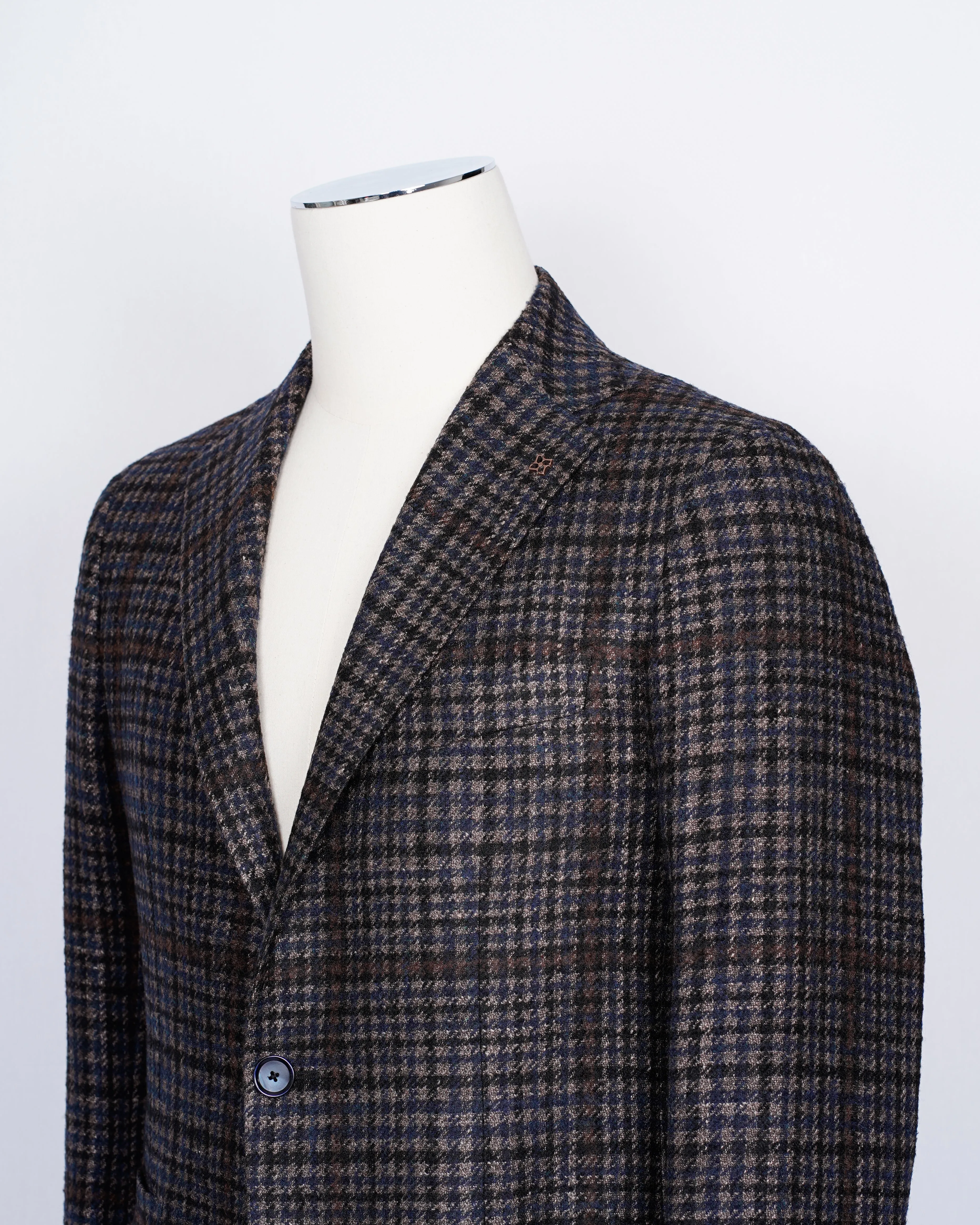 TAGLIATORE Checkered Jacket / Brown & Blue