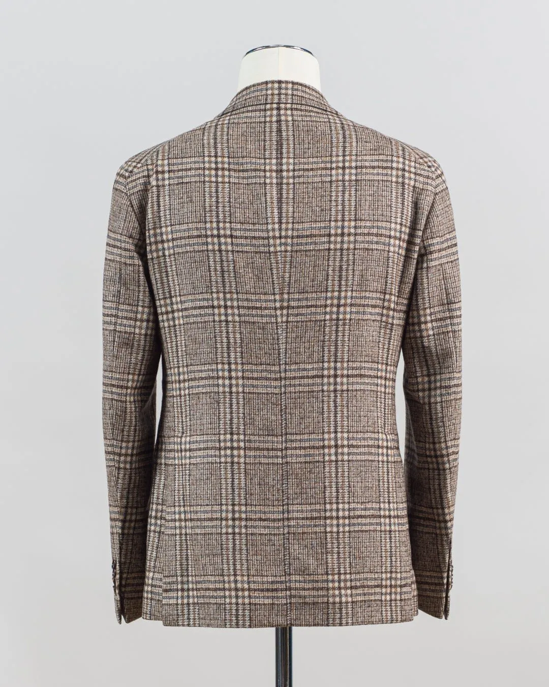 Tagliatore Wool & Alpaca Check Jacket / Brown