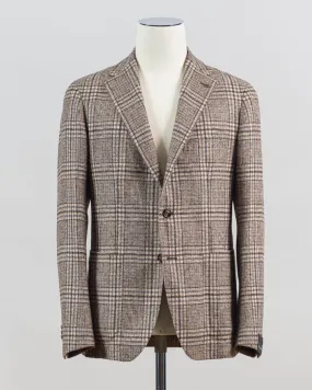 Tagliatore Wool & Alpaca Check Jacket / Brown