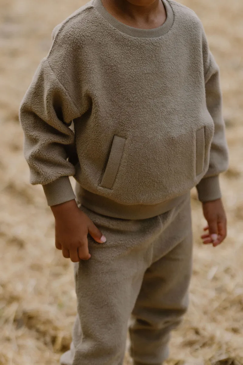 Teddy Fleece Dropped Shoulder Sweatshirt