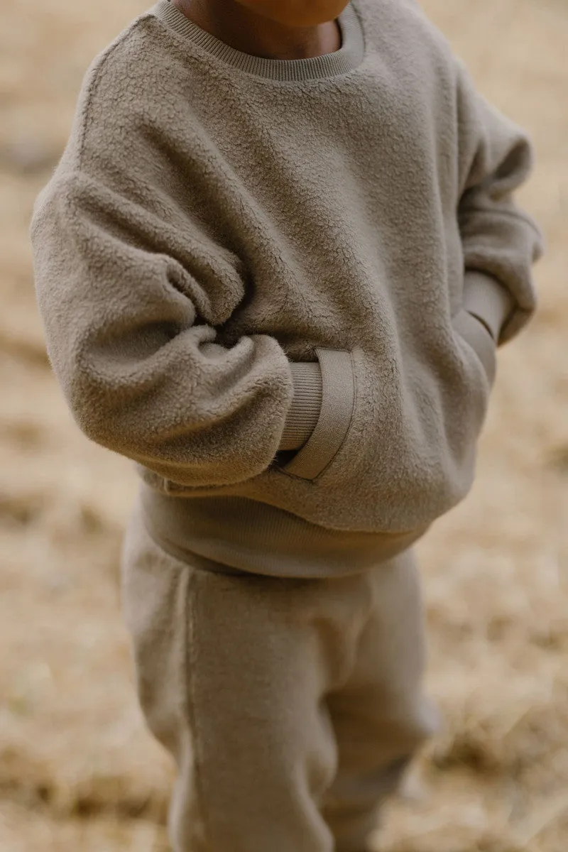 Teddy Fleece Dropped Shoulder Sweatshirt