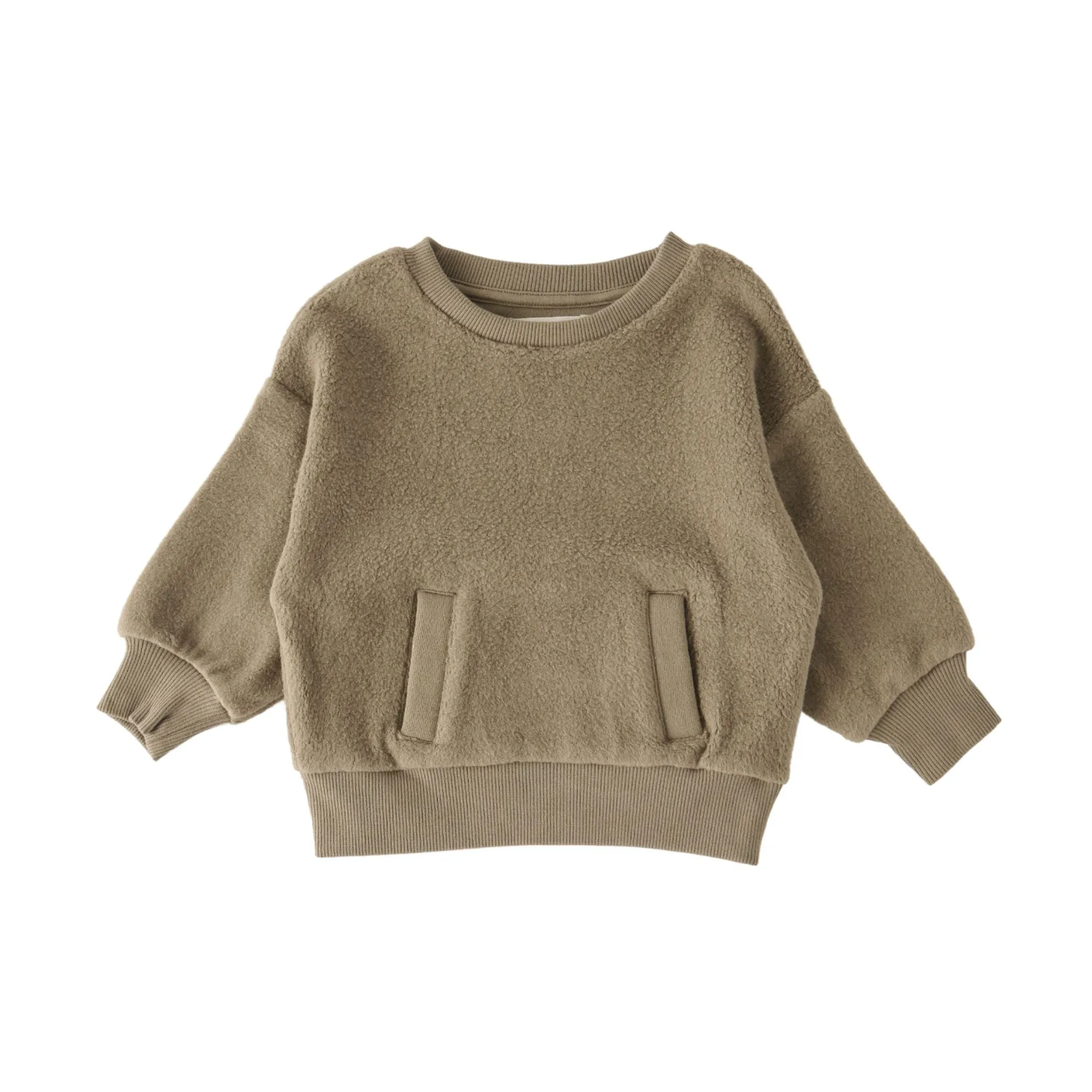 Teddy Fleece Dropped Shoulder Sweatshirt