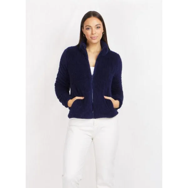 Teddy Fleece Jacket Navy Size 8