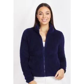 Teddy Fleece Jacket Navy Size 8