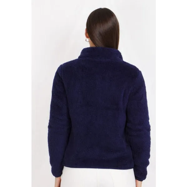 Teddy Fleece Jacket Navy Size 8