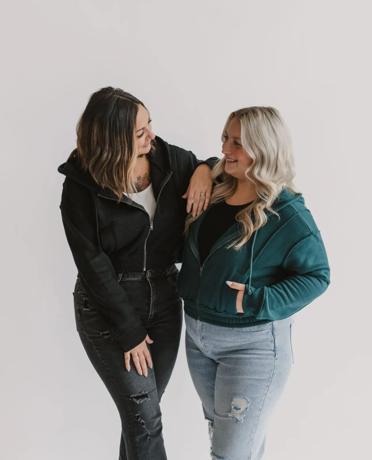 The Cassie Cropped Zip Up Hoodie (2 Colors)