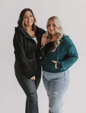 The Cassie Cropped Zip Up Hoodie (2 Colors)
