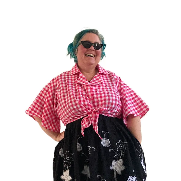 The Hepburn cropped cotton blouse available in plus sizes 14 - 36