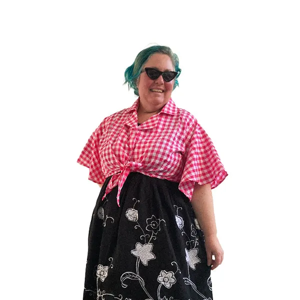 The Hepburn cropped cotton blouse available in plus sizes 14 - 36