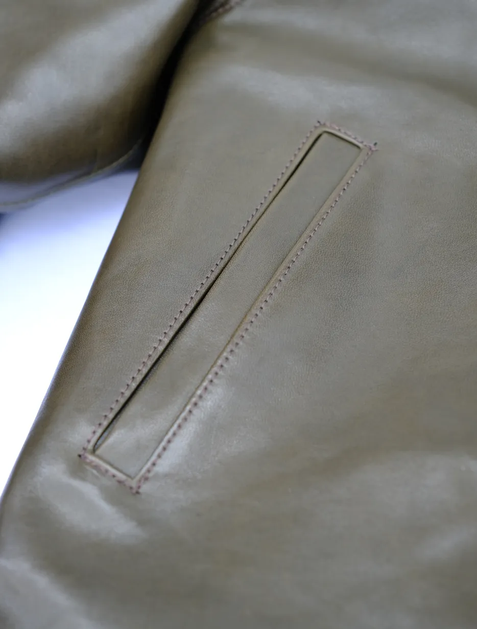The Shop X Y'2 Leather 1.3mm Olive Eco Horse N1 Deck Jacket
