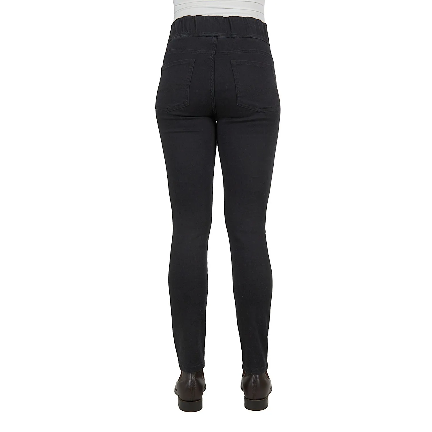 Thomas Cook Womens No Fuss Pull-On Slim Leg Wonder Jean Black 30" Leg