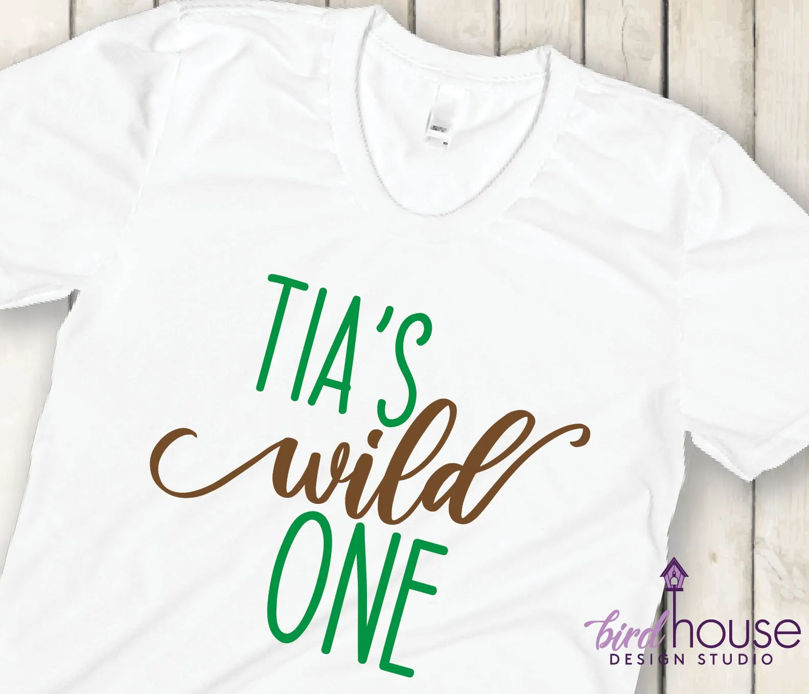 Tia's Wild One Birthday Shirt Personalized Any Name Mom, Dad, Sister