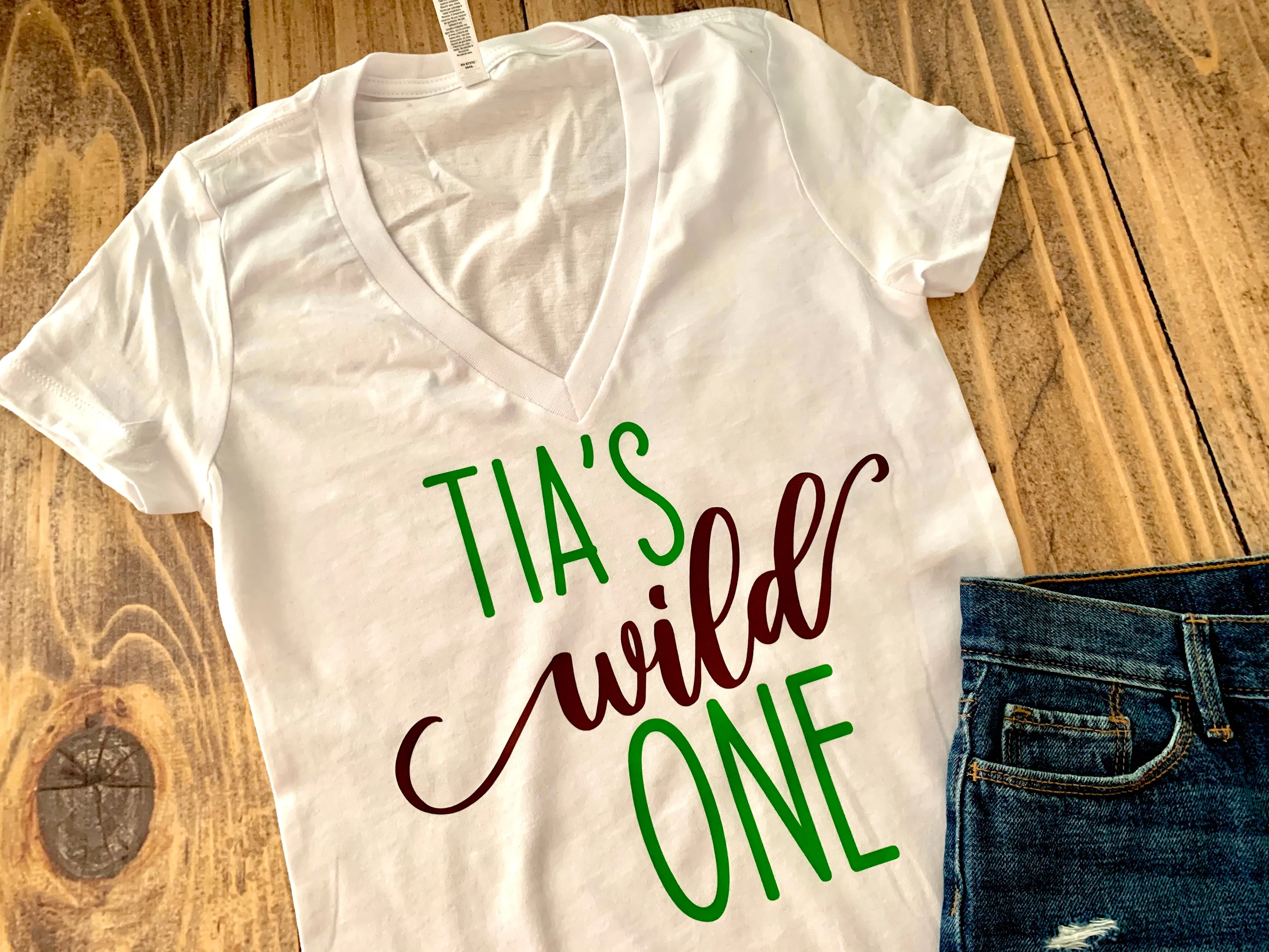 Tia's Wild One Birthday Shirt Personalized Any Name Mom, Dad, Sister