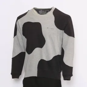 TK1075 Reworked Sweatshirt with Contrast Panel Made Using Branded Sweatshirt