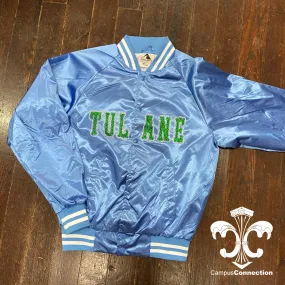 Tulane Roll Wave Satin Baseball Jacket
