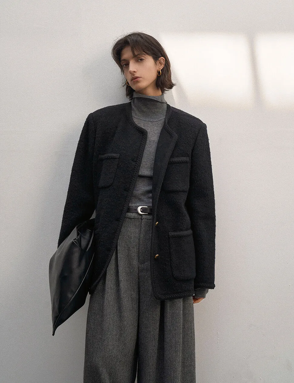 Tweed Button Jacket
