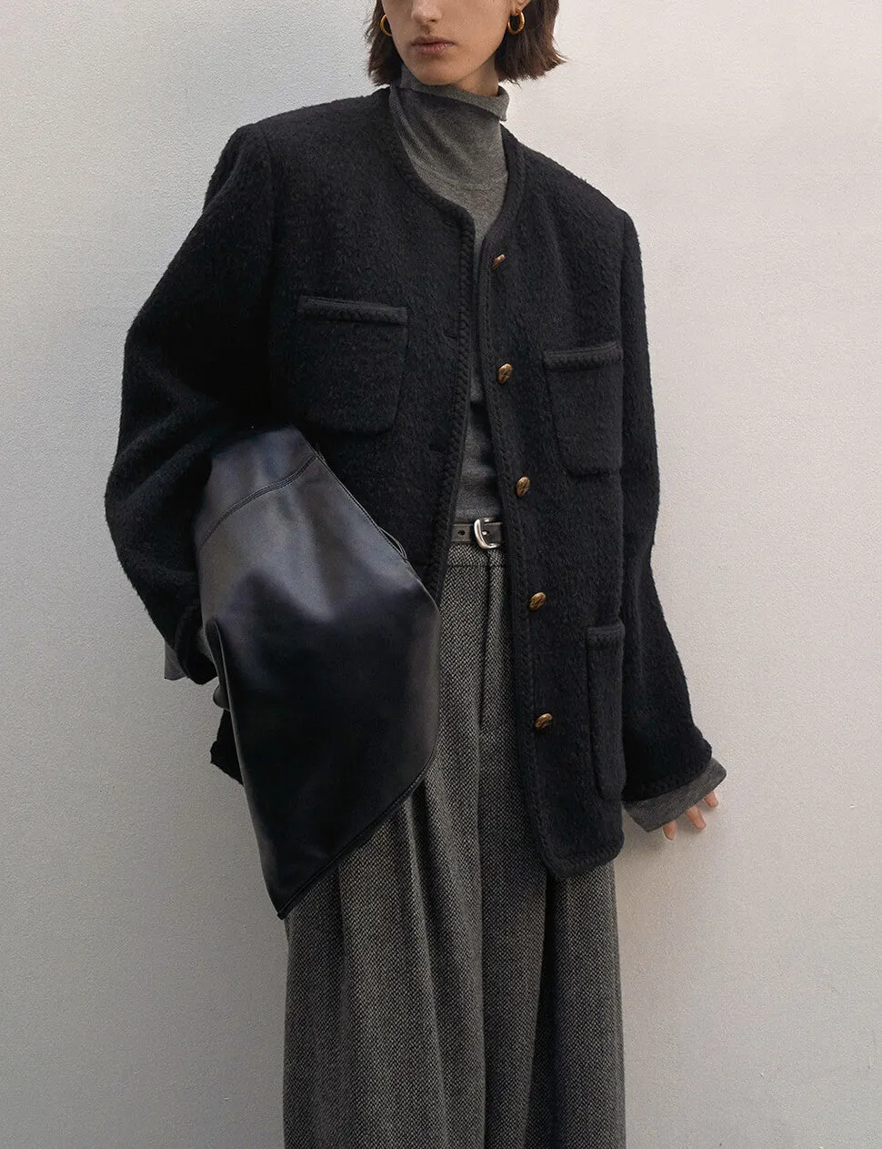 Tweed Button Jacket