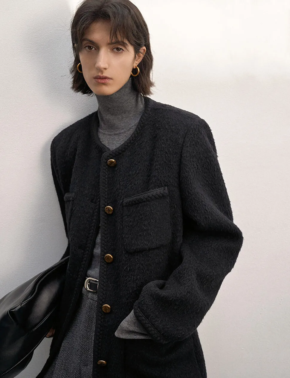 Tweed Button Jacket