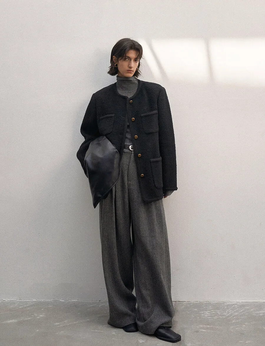 Tweed Button Jacket