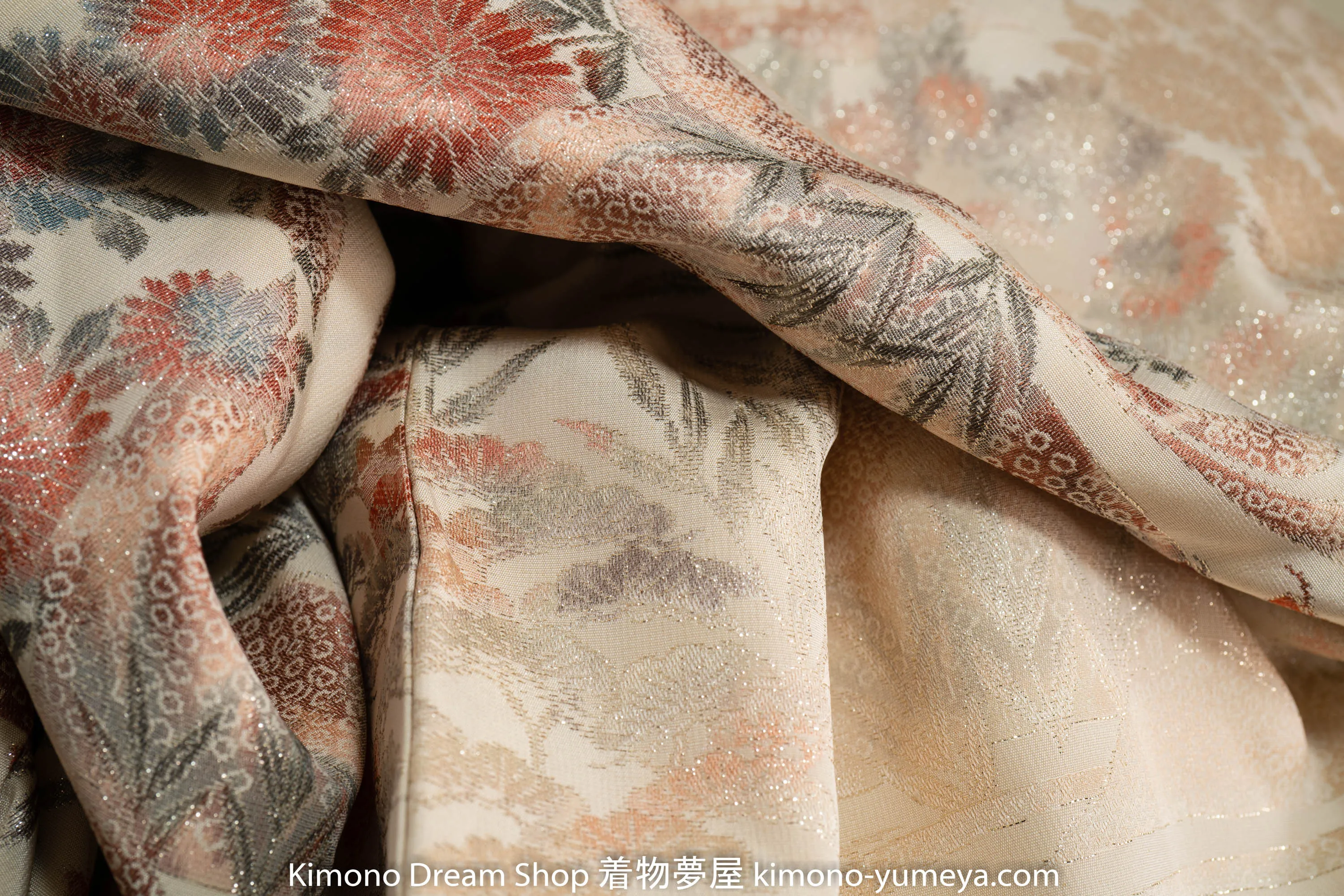 Unique Shiny Houmongi - Vintage Japanese Women's Floral Pattern Kimono Scenery Homongi Free Shipping